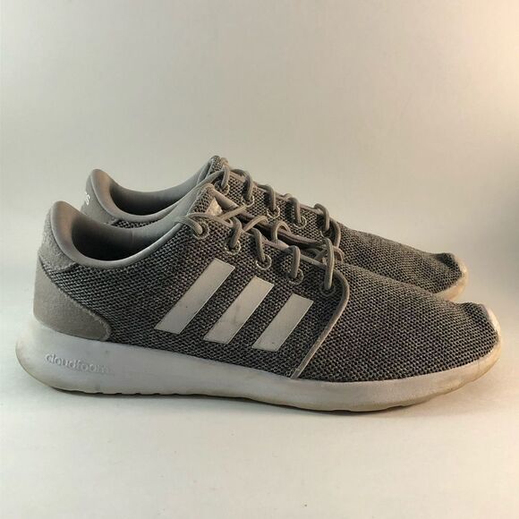 Adidas cloudfoam womens mesh running shoes lace up sneakers gray white size 7.5 - Picture 1 of 8
